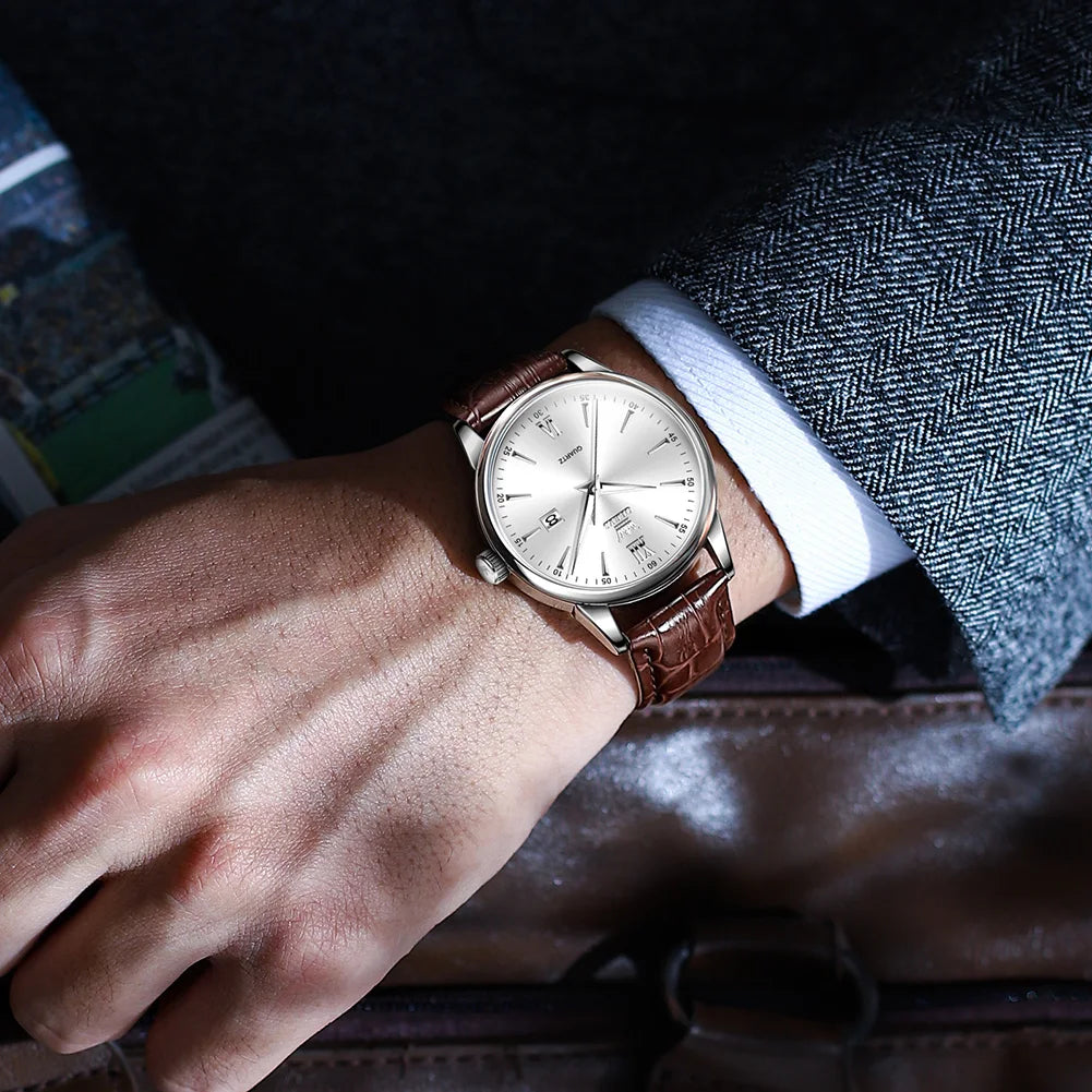 Relógio Masculino com Pulseira de Couro Dellon