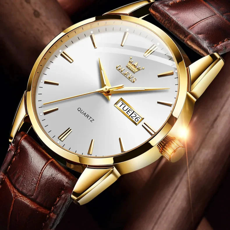 Relógio Masculino com Pulseira de Couro Yvar
