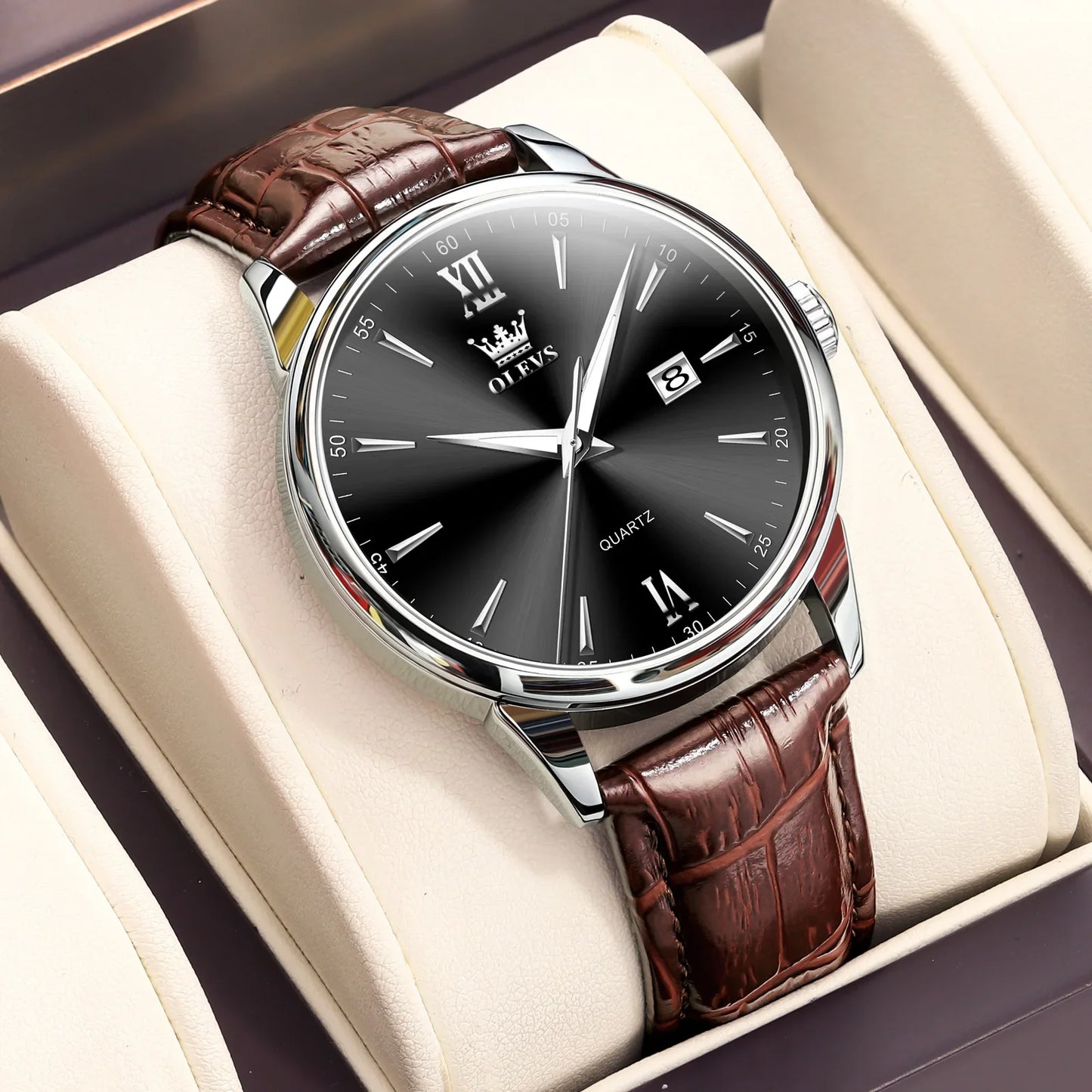 Relógio Masculino com Pulseira de Couro Dellon