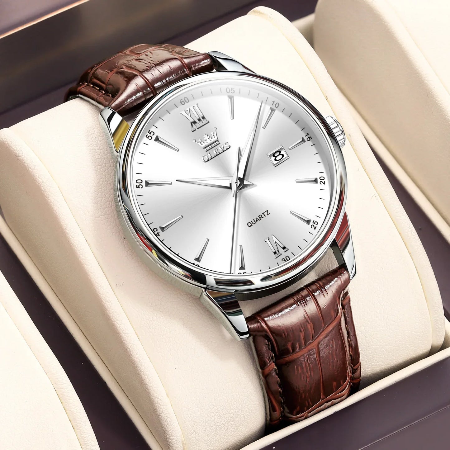 Relógio Masculino com Pulseira de Couro Dellon