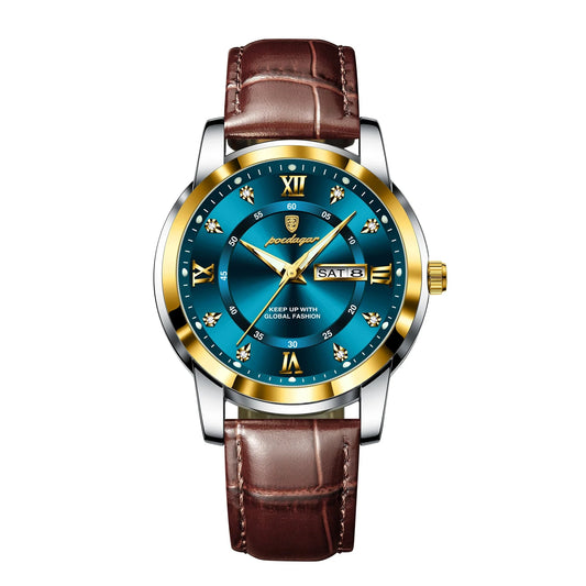 Relógio Masculino com Pulseira de Couro Luigi