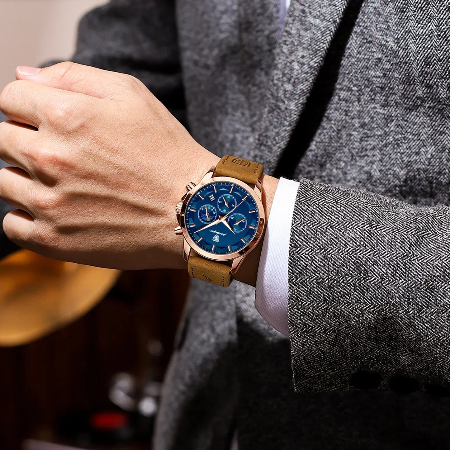Relógio Masculino com Pulseira de Couro P. Changretta