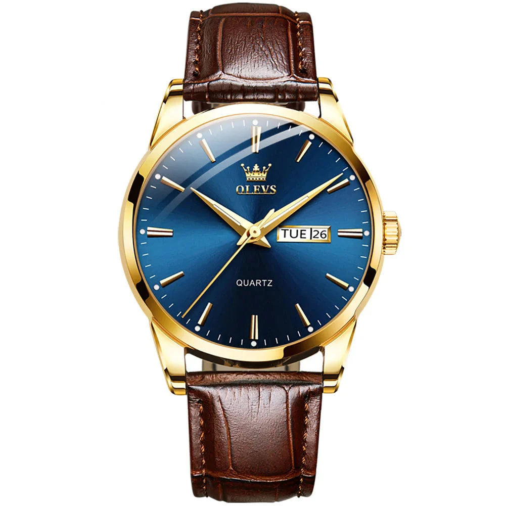 Relógio Masculino com Pulseira de Couro Yvar